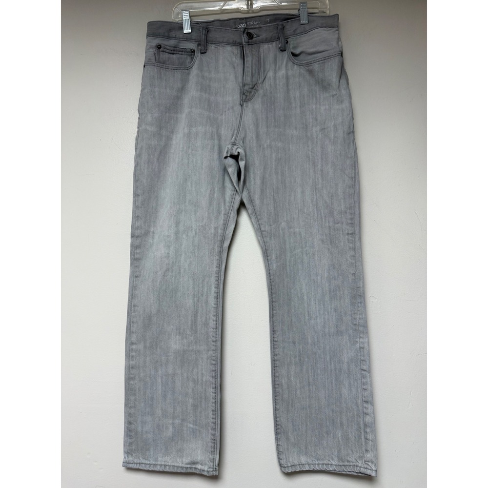 Gap Mens Straight Fit Light Grey Wash‎ Denim Jeans Size 33x30